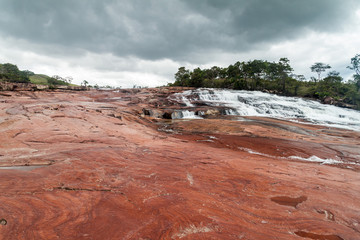 Salto Yuruani waterfall at Yuruani river in Gran Sabana region in National Park Canaima, Venezuela.