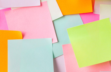 close up of colorful paper stickers
