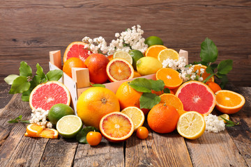 orange,grapefruit and lemon