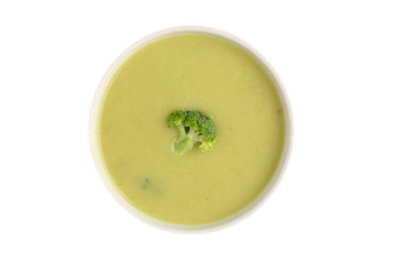 broccoli soup isolated on white background