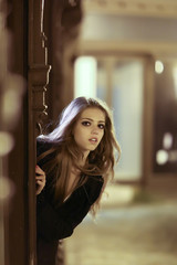 Pretty girl looking out