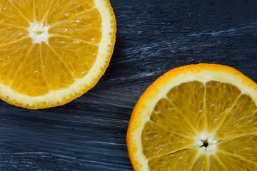 Orange fruit isolated on wooden background