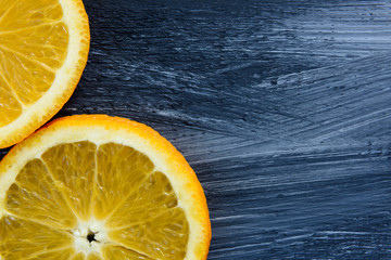 Orange fruit isolated on wooden background