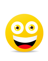 Fototapeta premium Modern yellow laughing happy smile