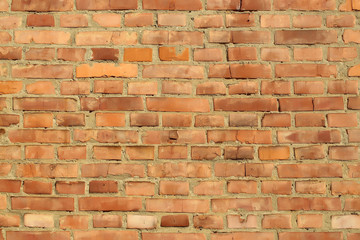 Rectangular red clay brick wall