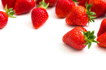 Strawberries isolated on white background