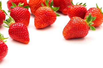 Strawberries isolated on white background