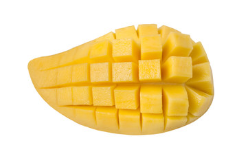 Top sweet Mango slice isolated on white background with clipping