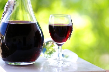Red Wine bottle and glass