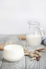 Milk with peanut biscuits