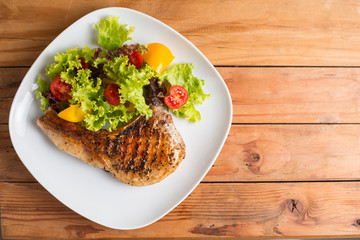 Grilled Pork chop prepare for serve to customer