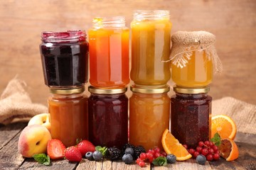 assorted jam in jar