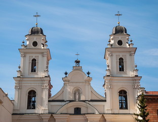 The bell tower of the Catholic Cathedral of the Virgin Mary in Minsk