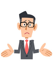 眼鏡を掛けたビジネスマンが呆れる
