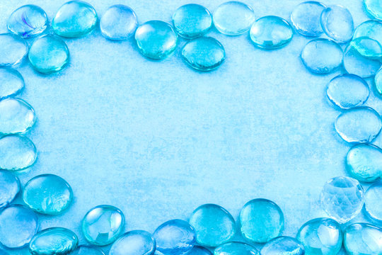 Light Blue Glass Drops Aqua Background