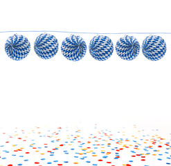 Bayrische Lampions und Konfetti