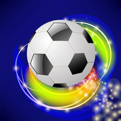Obraz premium Sport Football Icon on Blue Blurred Wave Background