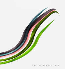 Colorful stripes wave composition, business template