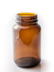 brown bottle on white background isoalate