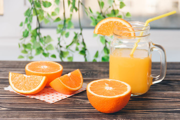 Orange, Lobule, Juice. Healthy Lifestyle Concept