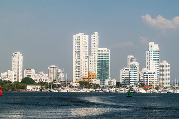 Fototapeta premium Skyscrapers in the Boca Grande neighborhood of Cartagena, Colombia