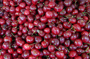 Detail of cherries creating a background