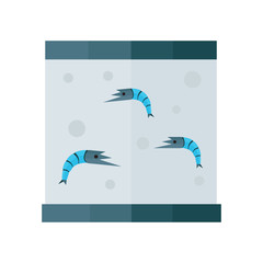 blue shrimp in tank vector