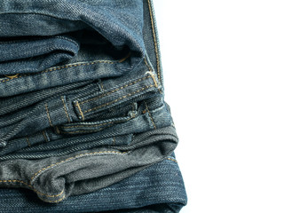Stack of jeans Background and copy space