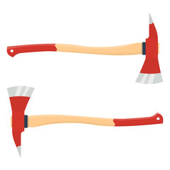 firefighter axe vector illustration isolated on white background
