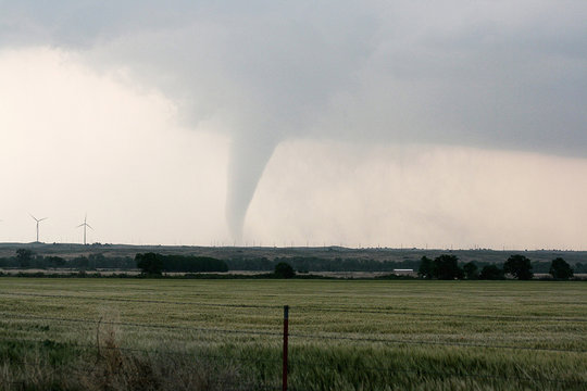 Tornado over the plains in Kansas. NOAA's National Severe Storms Laboratory (NSSL) Collection. Photo Date: 2008 May 23