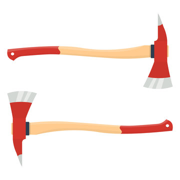 firefighter axe vector illustration isolated on white background