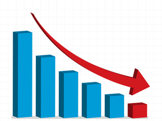 business crisis - graph down, vector, eps10