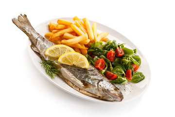 Fish dish - roasted trout with vegetables 