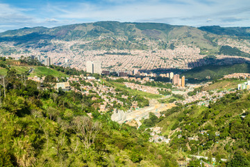 Fototapeta na wymiar Aerial view of Medellin, Colombia