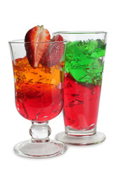 Cocktail in a glass on white background
