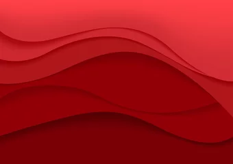 Wall murals Abstract wave Red Abstract Background with Curves Lines and Shadows - Illustration for Website Design, Booklet and Brochure, Vector