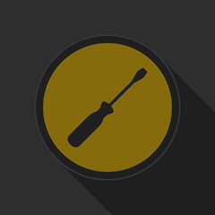 dark gray and yellow icon - screwdriver