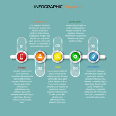 Structure timeline 5 Steps horizontal infographic element