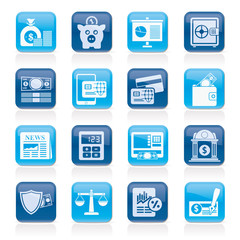 banking and financial services icons - vector icon set