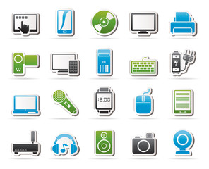 home electronics and personal multimedia devices icons - vector icon set