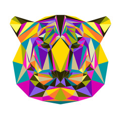 Abstract tiger isolated on white