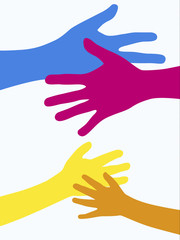 Hands outline concept