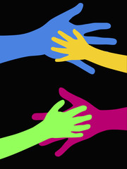 Hands outline concept