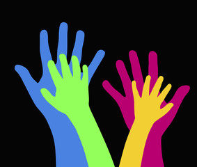 Fototapeta premium Hands outline concept