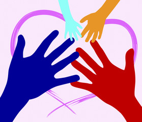 Hands outline concept