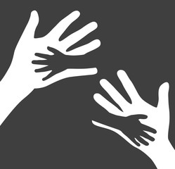 Hands outline concept