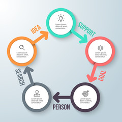 Circular infographics. Business diagram with 5 steps.