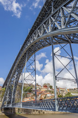 Steel bridge Ponte Luis I between Porto and Gaia