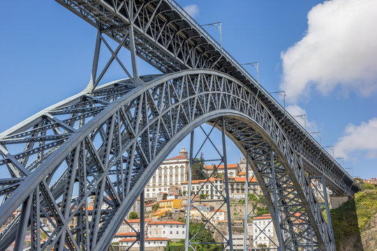 Steel bridge Ponte Luis I between Porto and Gaia