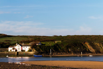 Fototapeta na wymiar View from the beach at Bude in Cornwall